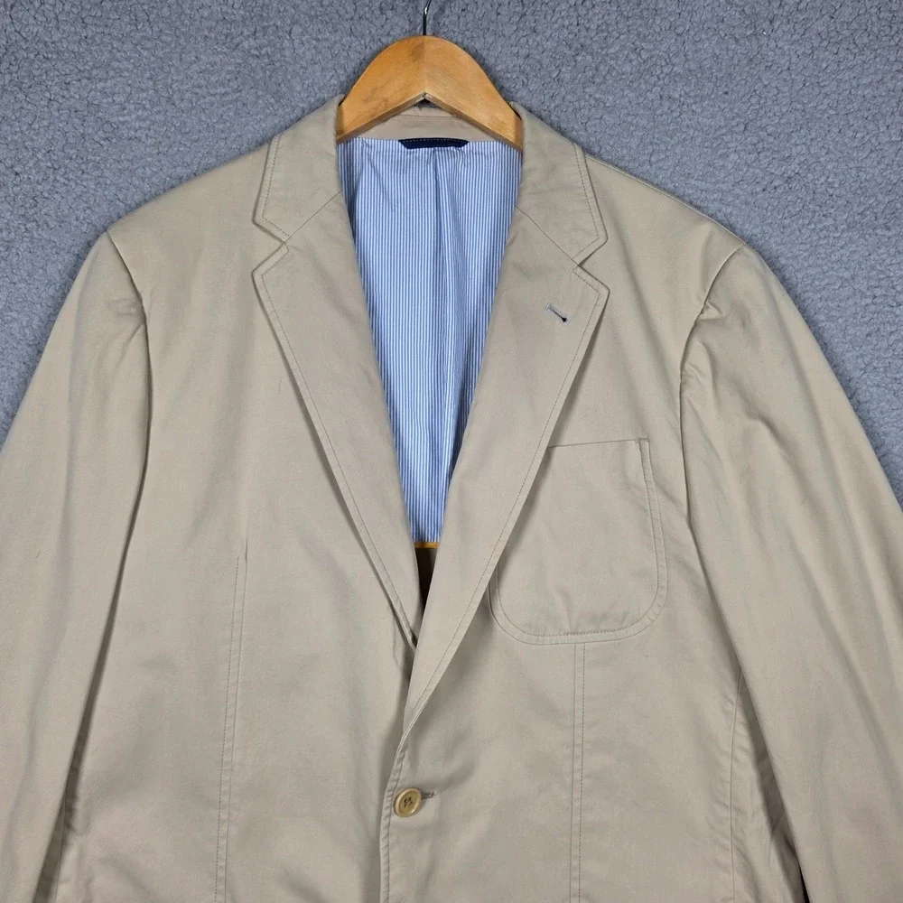 Robert Talbott Sport Coat Mens Size Large Beige Monterey Regular Fit Cotton